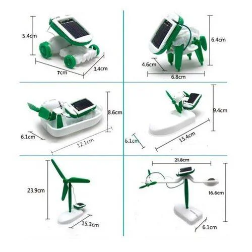 Güneş Enerjili 6 Farklı Robot Yapım Seti Solar Kit