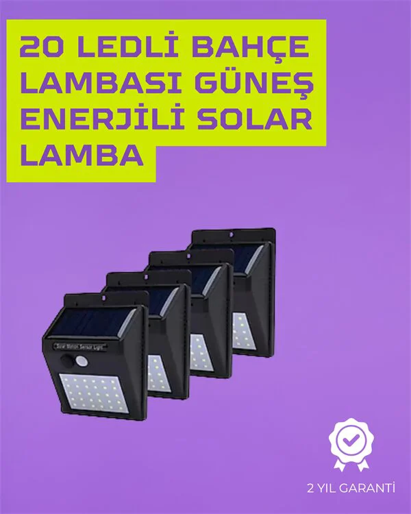Güneş Enerjili Akıllı Duvar Lambası - PIR Sensörlü Dış Mekân Aydınlatma