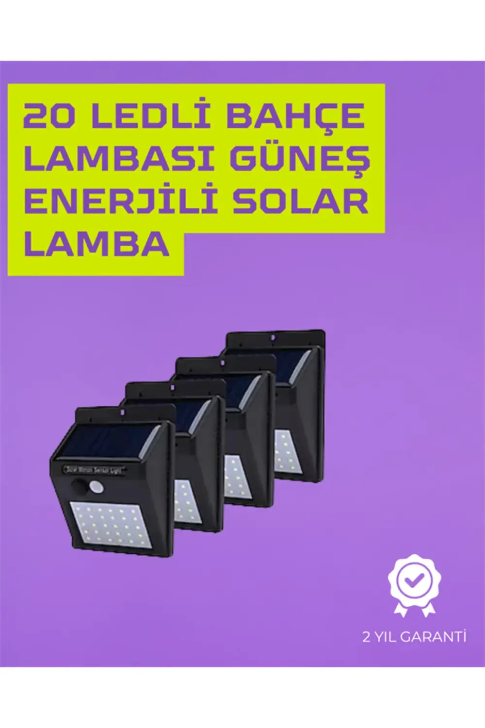 Güneş Enerjili Akıllı Duvar Lambası | PIR Sensörlü, Otomatik Aydı