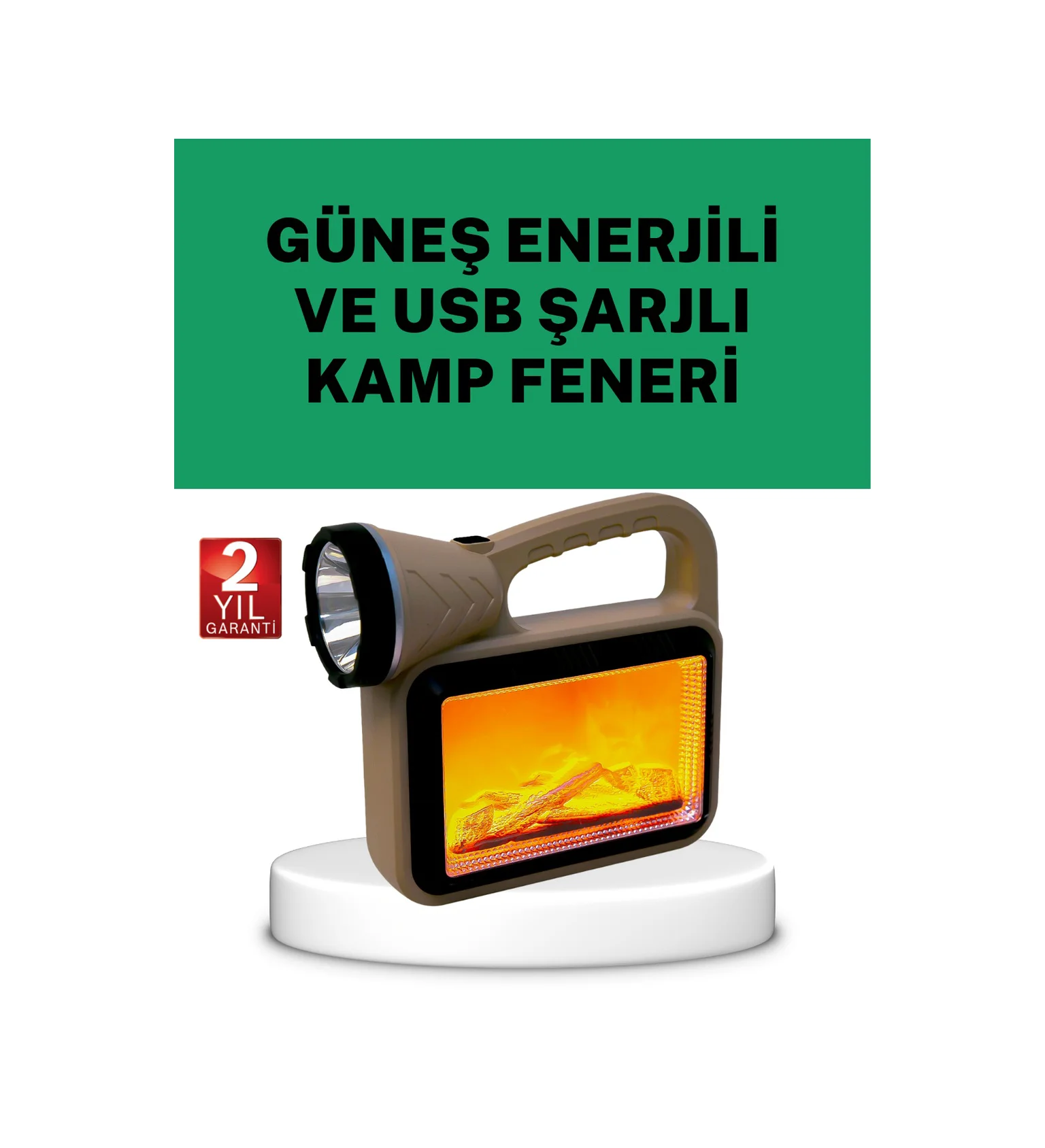Güneş Enerjili Alev Efektli Lamba Cob Teknolojili, Dış Mekan Aydı