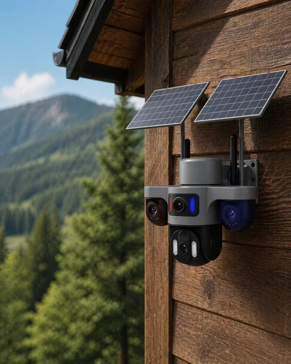 Güneş Enerjili Arıcı Kamerası 4G 9MP 3 Lens Yayla Güvenlik Kamerası 2 Yıl Garantili
