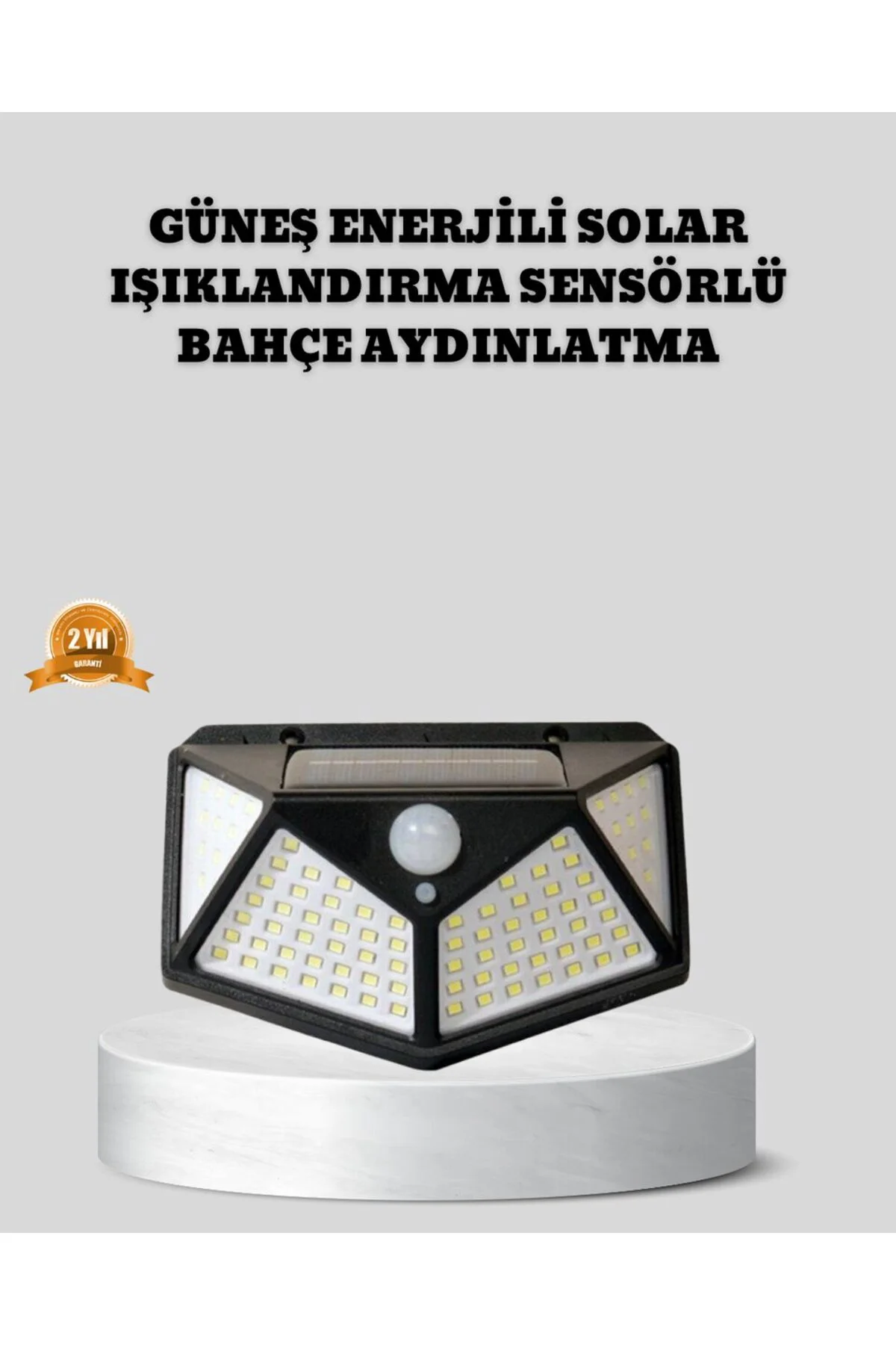 Güneş Enerjili Aydınlatma 100 LED Sensörlü Solar Dış Mekan Lamba 