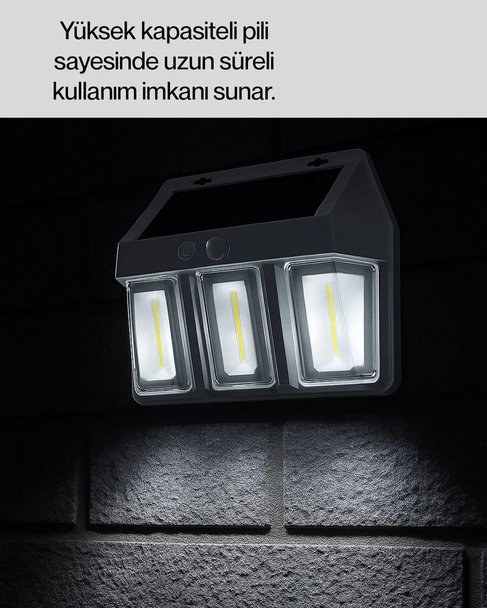 Güneş Enerjili Bahçe ve Duvar Aydınlatma – BK-618-3 LED Lamba