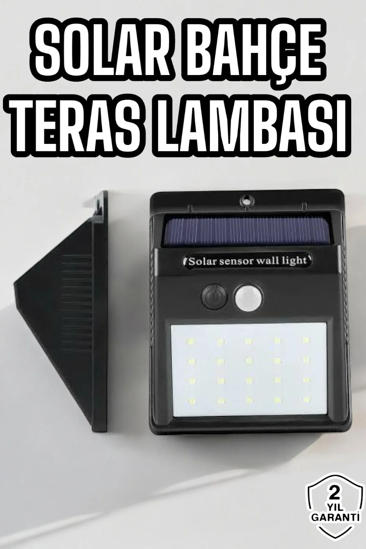 Güneş Enerjili Bahçe Lambası Solar Gece Aydınlatma Sensörlü Lamba