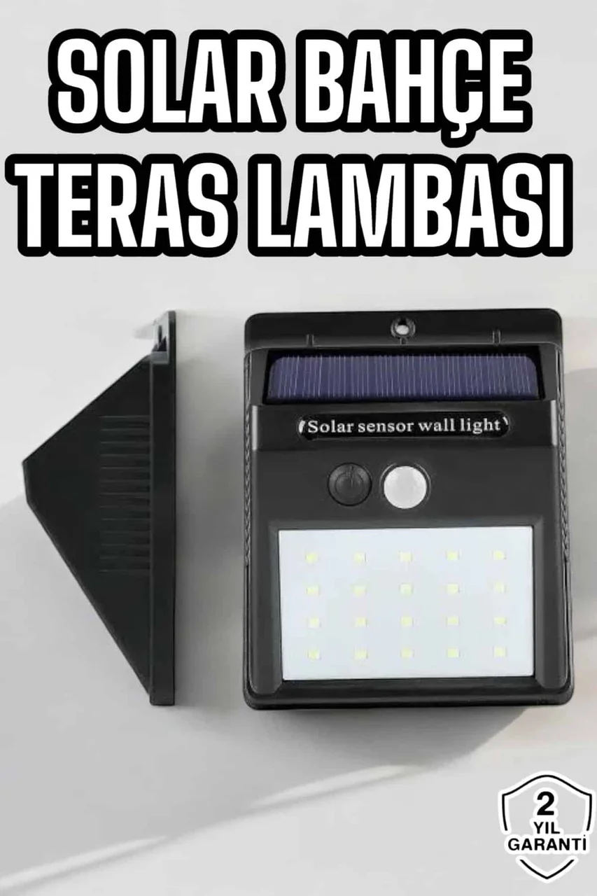 Güneş Enerjili Bahçe Lambası Solar Gece Aydınlatma Sensörlü Lamba - Lisinya