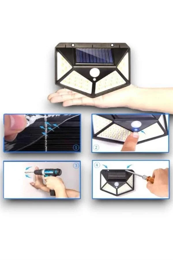 Güneş Enerjili Bahçe Lambası 100 Led Bahçe Lambası Bahçe Aydınlat