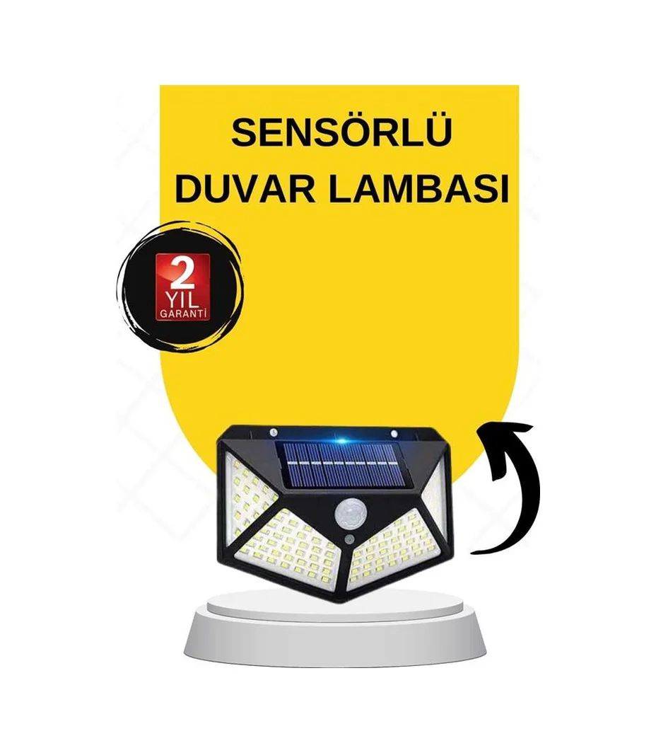 Güneş Enerjili Bahçe Lambası 100 Led Bahçe Lambası Bahçe Aydınlatma - Lisinya