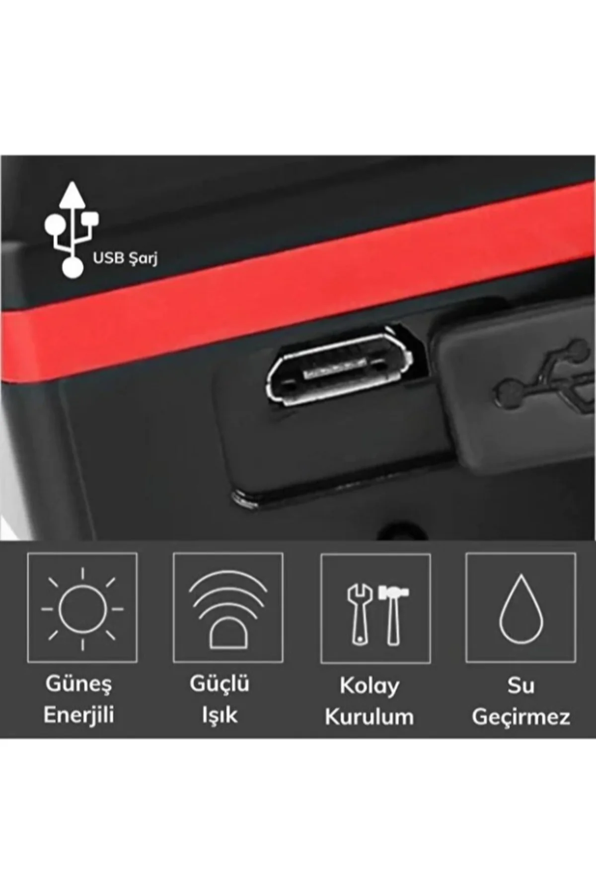 Güneş Enerjili Bisiklet Işıklı Korna