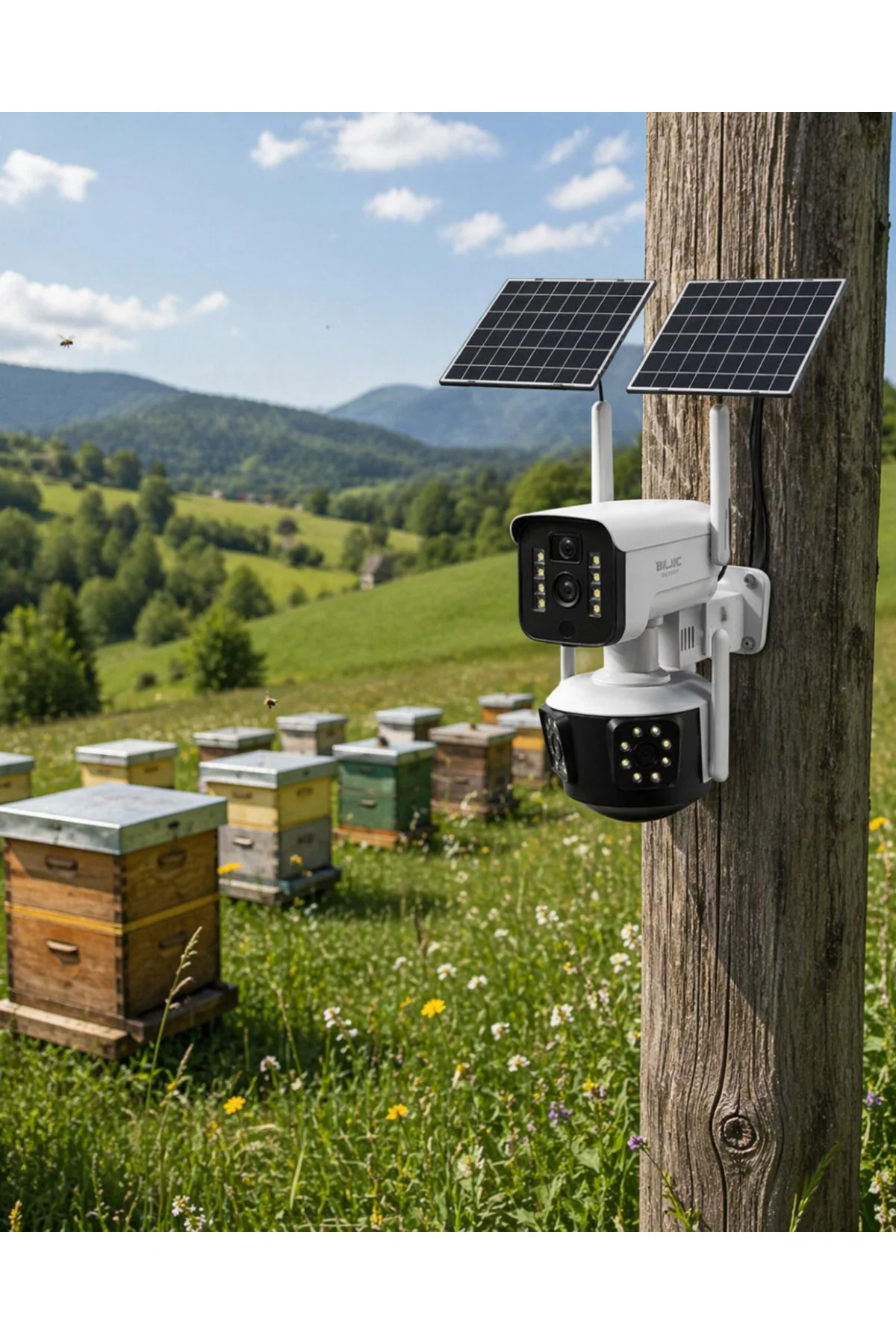 Güneş Enerjili Çiftlik Kamerası 9MP 4G SIM Kartlı Solar Güvenlik 