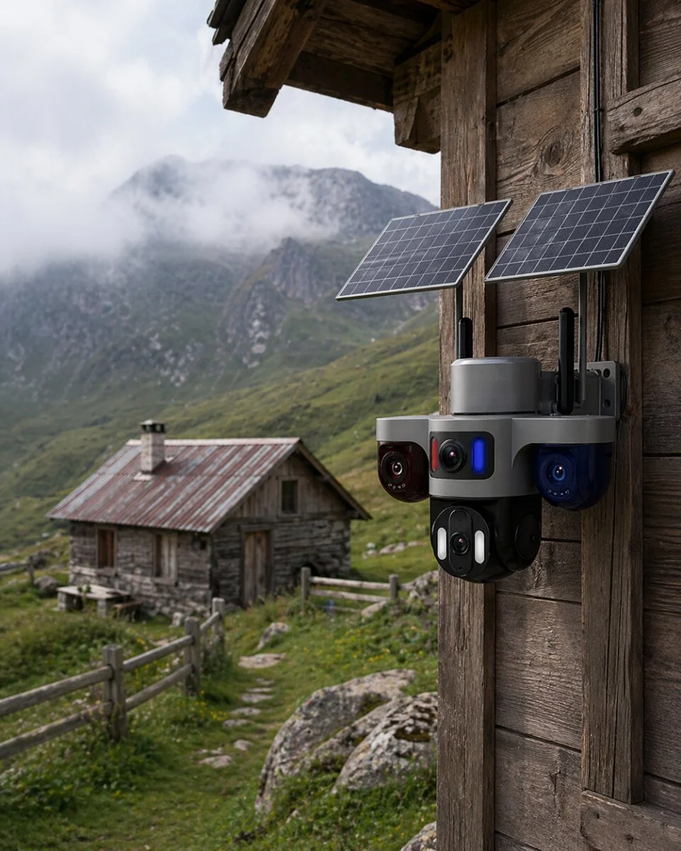Güneş Enerjili Çiftlik Kamerası 3 Lensli 9MP Solar Kamera 2 Yıl G