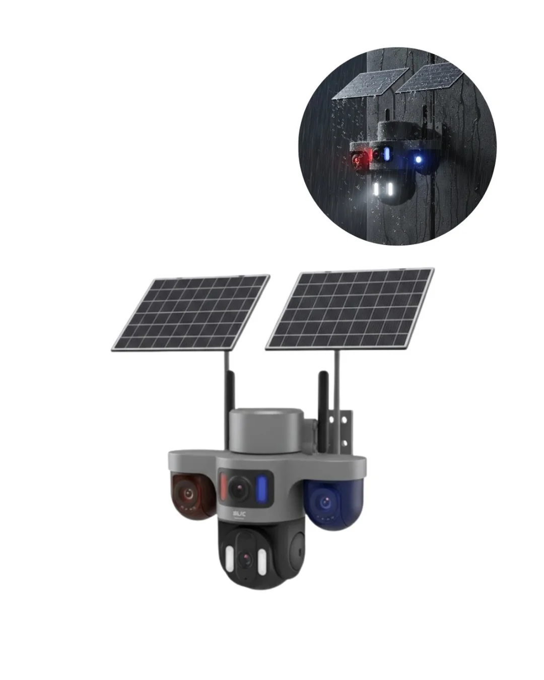 Güneş Enerjili Çiftlik Kamerası 3 Lensli 9MP Solar Kamera 2 Yıl Garantili