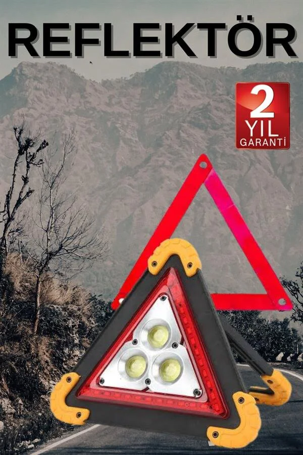 Güneş Enerjili Çok Fonksiyonlu Acil Durum Reflektörü ve İkaz Lambası