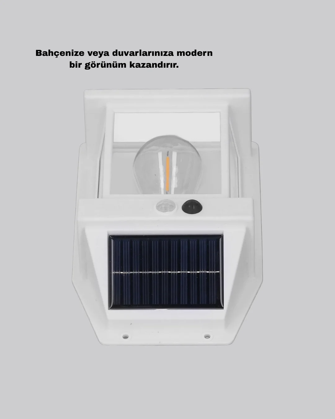 Güneş Enerjili Dış Mekan Sensörlü Duvar Lambası IP65 Su Geçirmez