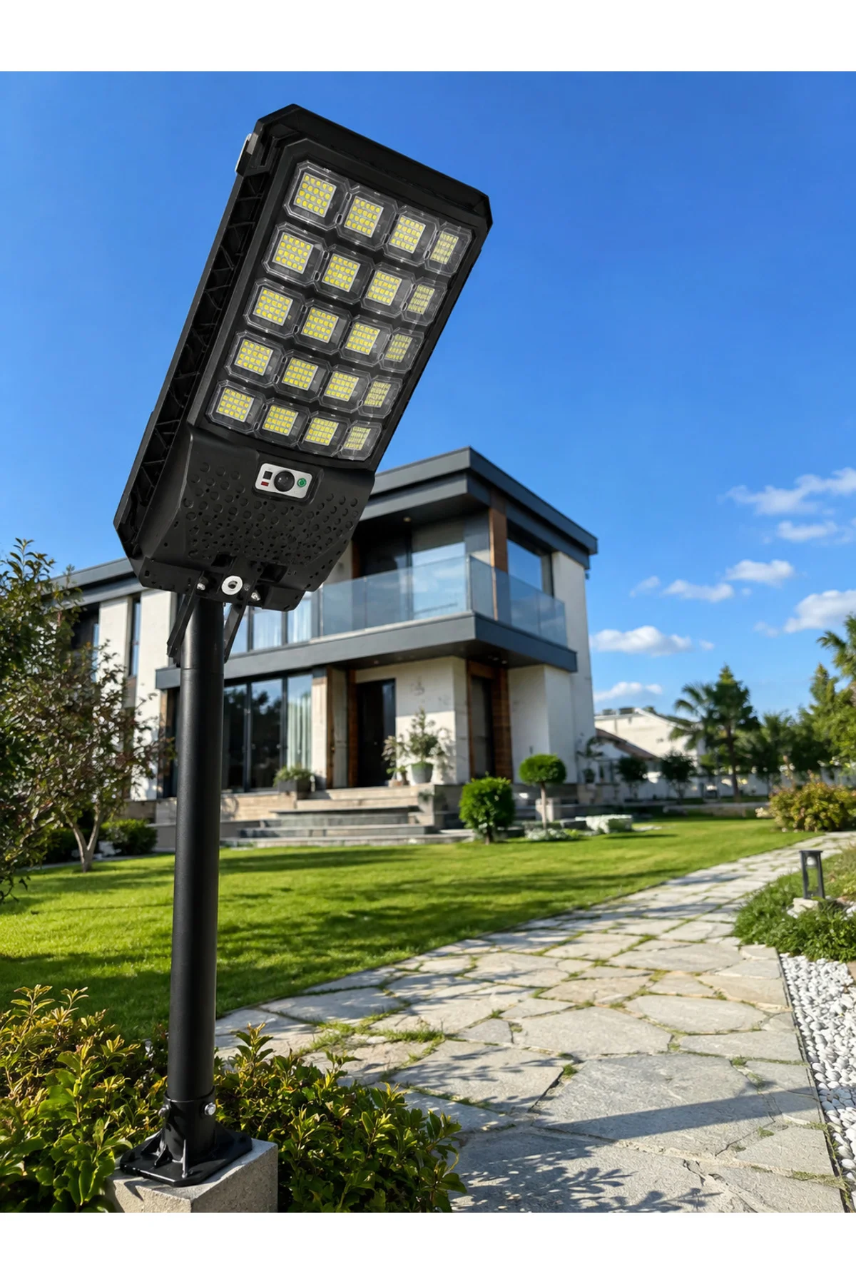 Güneş Enerjili Dış Mekan LED Lambası Geniş Aydınlatma Açılı Akıllı Sokak Lambası - Görsel 5