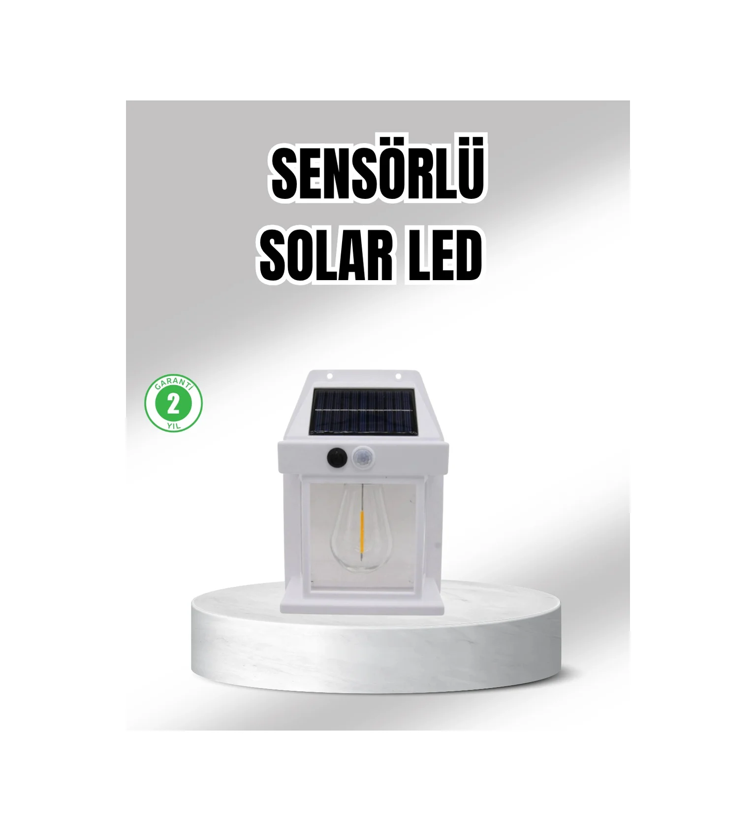 Güneş Enerjili Dış Mekan Sensörlü Duvar Lambası Ip65 Su Geçirmez
