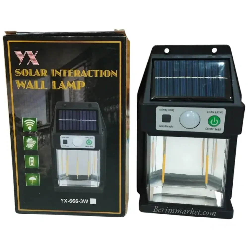 Güneş Enerjili Duvar Lambası YX-666 3W (4741)