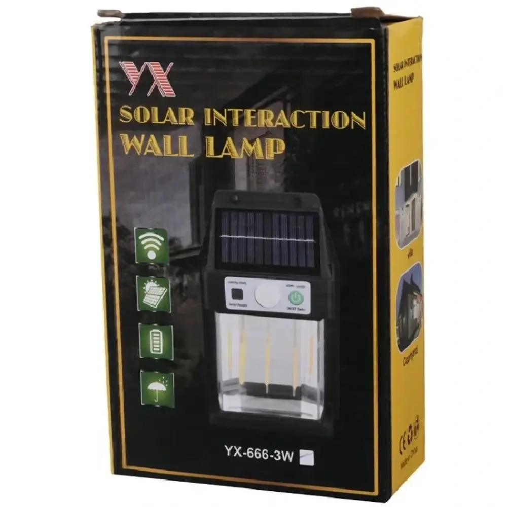 Güneş Enerjili Duvar Lambası YX-666 3W (4741)
