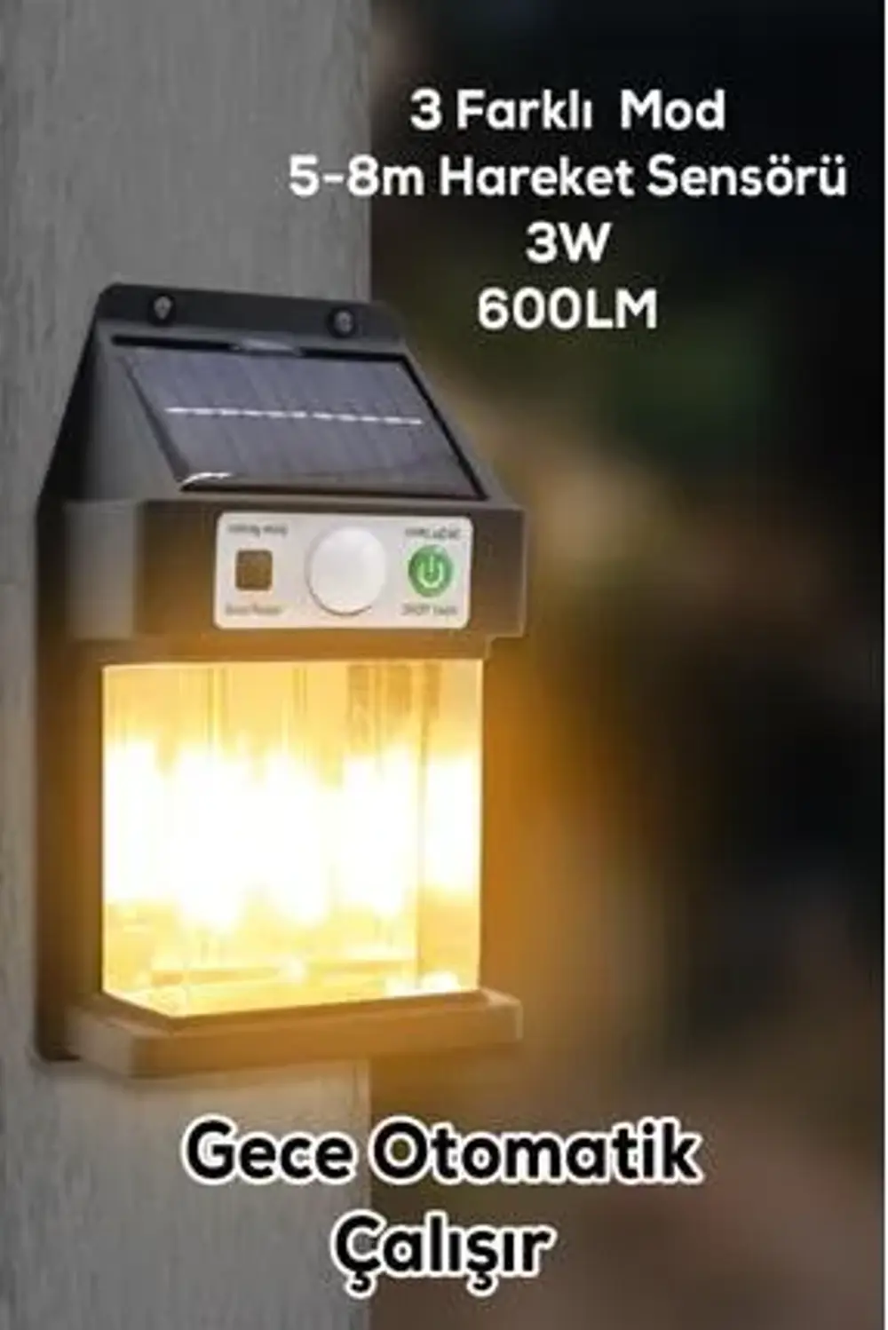 GÜNEŞ ENERJİLİ DUVAR LAMBASI