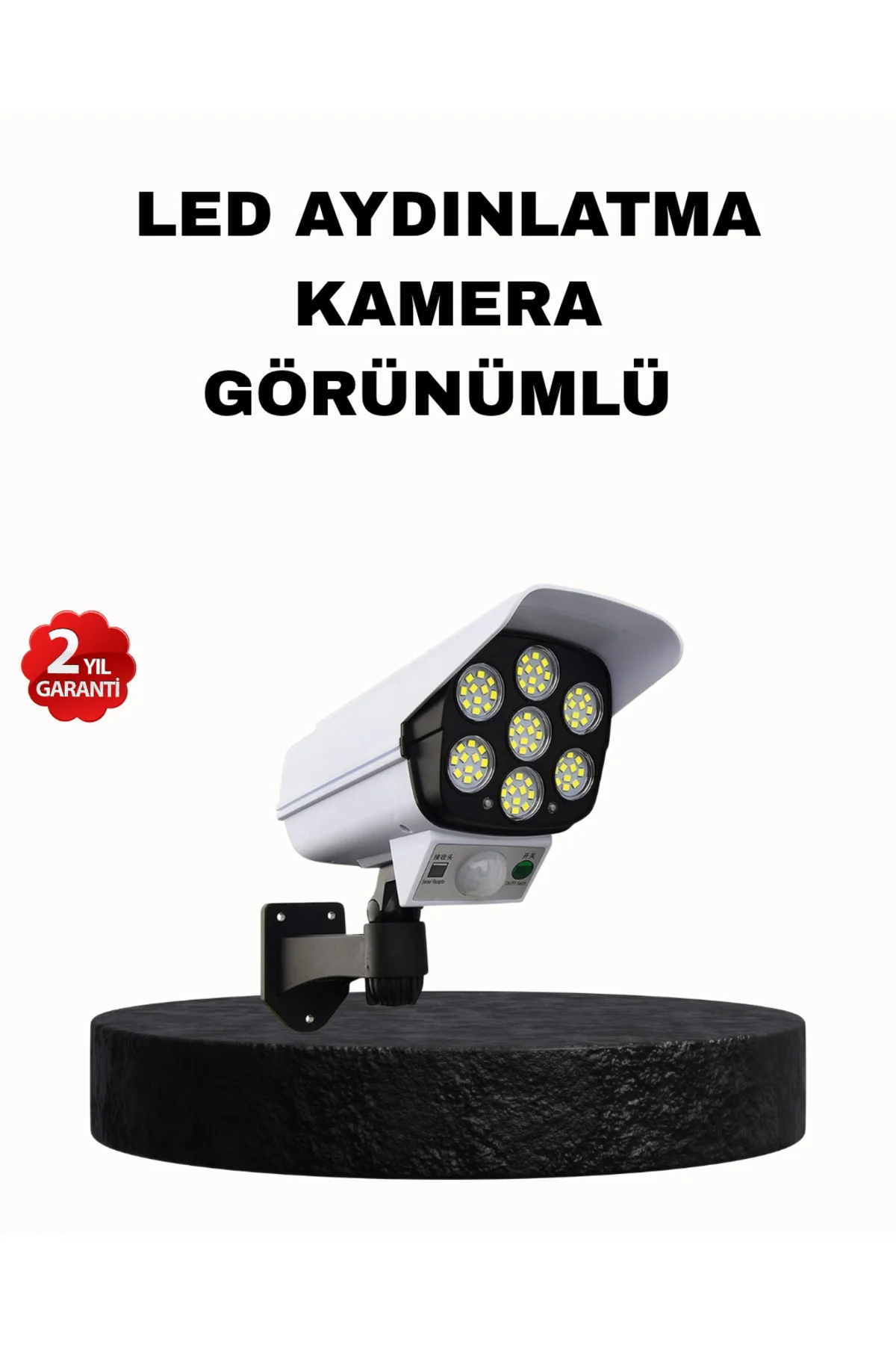 Güneş Enerjili Güvenlik Işığı Dış Mekan 5 Eksen Ayarlı ve PIR Har