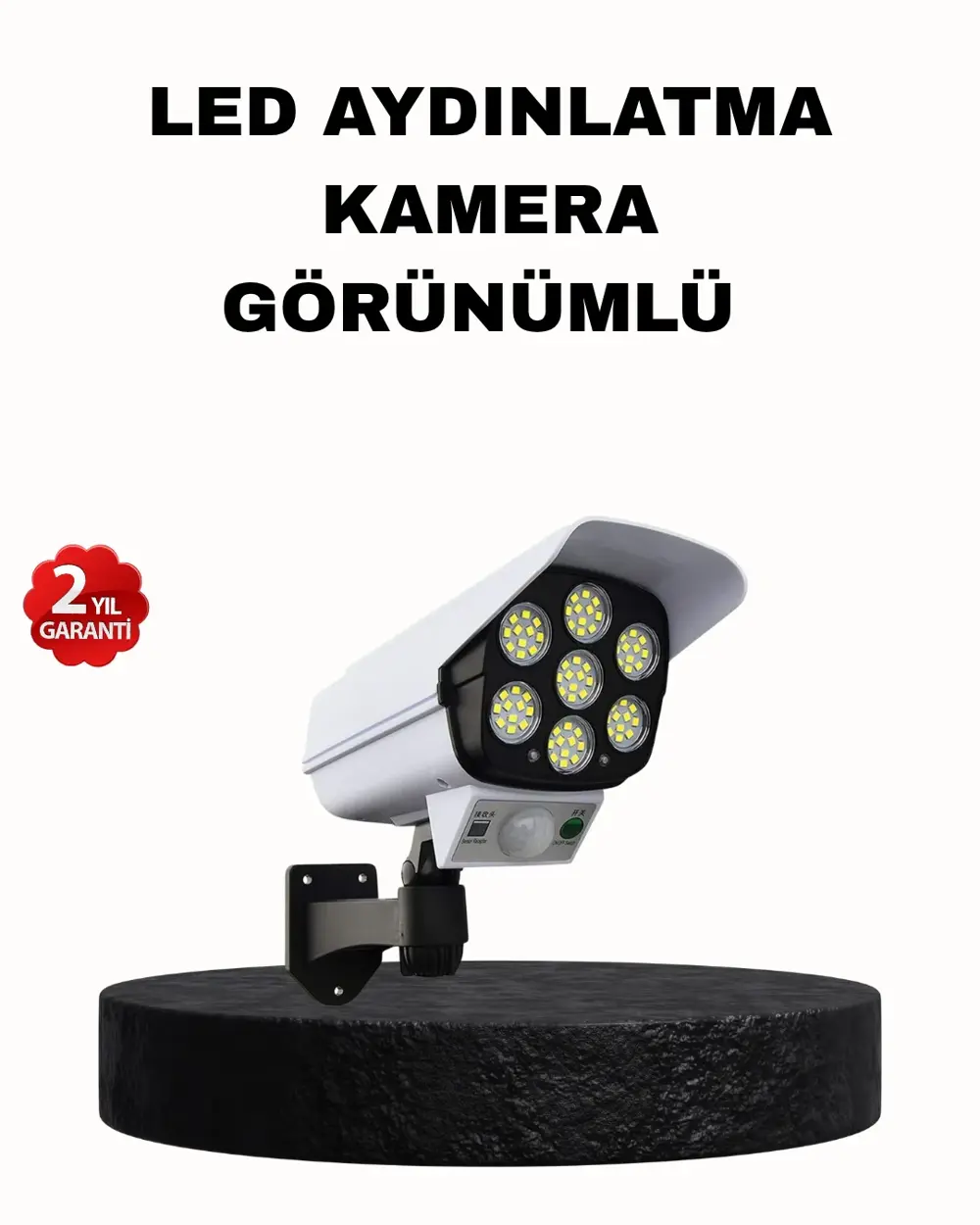 Güneş Enerjili Güvenlik Işığı Dış Mekan 5 Eksen Ayarlı ve PIR Har