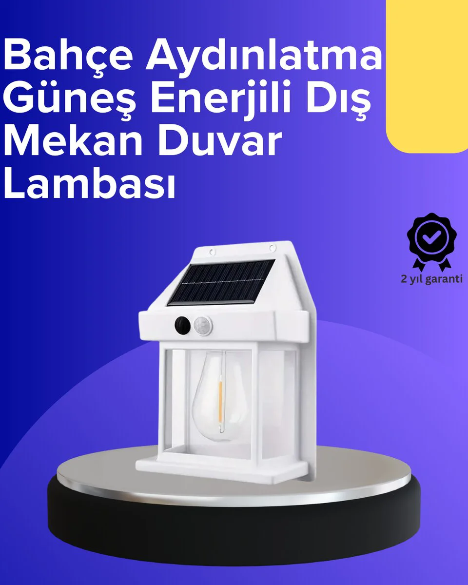 Güneş Enerjili Hareket Sensörlü Duvar Lambası - Kablosuz ve Enerji Tasarruflu Aydınlatma