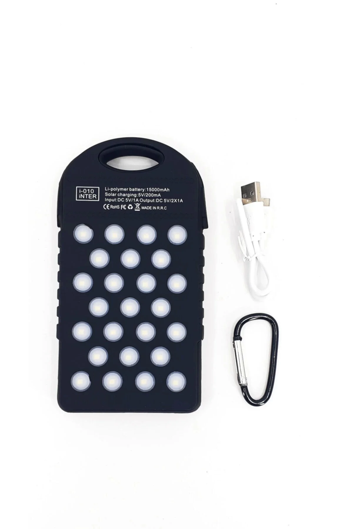 Güneş Enerjili Işıklı Solar Taşınabilir Usb Girişli Şarj Cihazı P