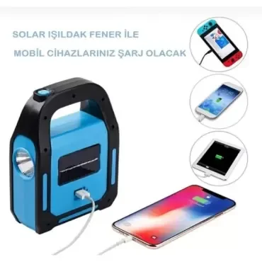 Güneş Enerjili Kamp Lambası Powerbank Özellikli
