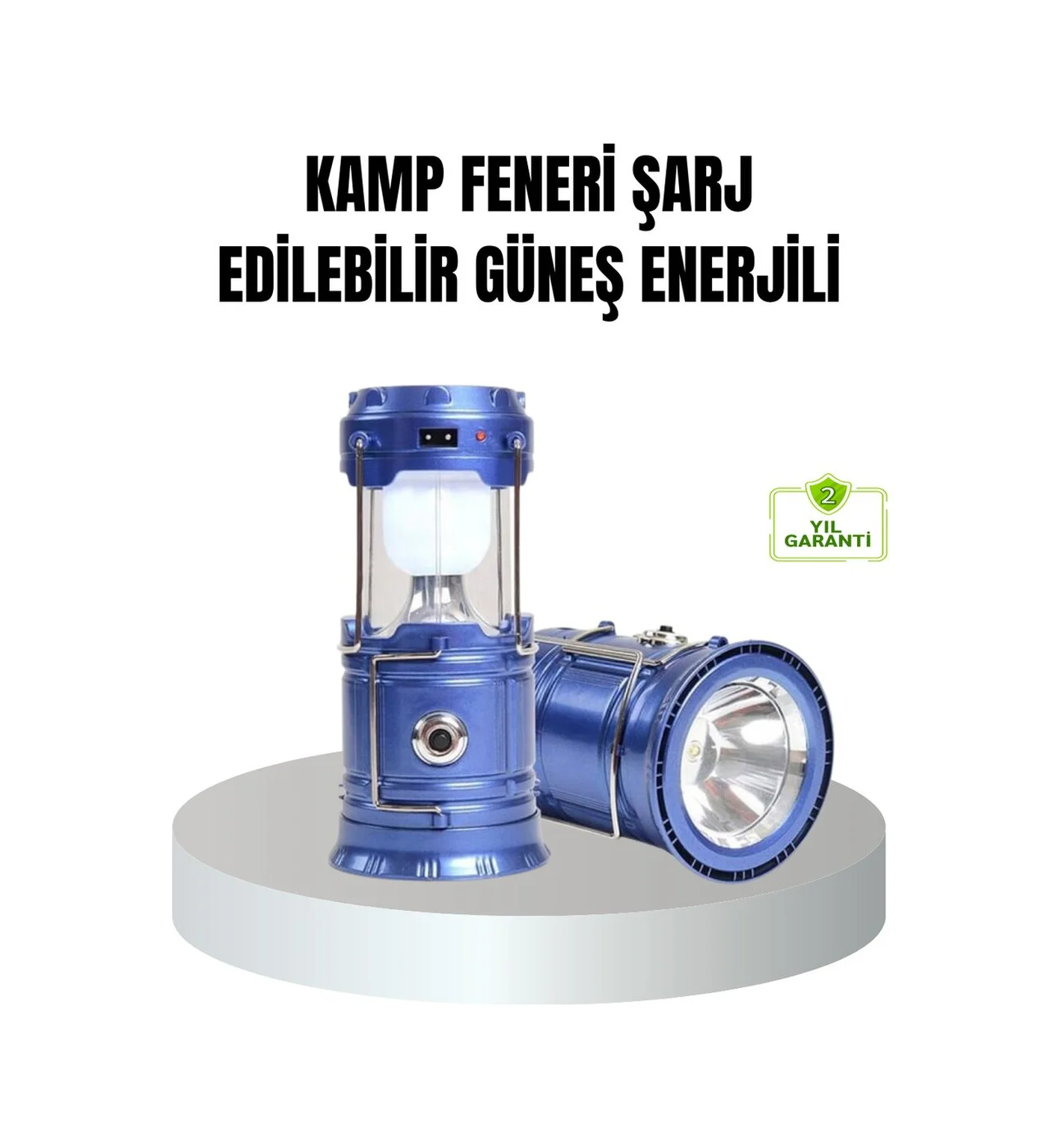 Güneş Enerjili Kamp Lambası Şarjlı Taşınabilir Kompakt Açık Hava 