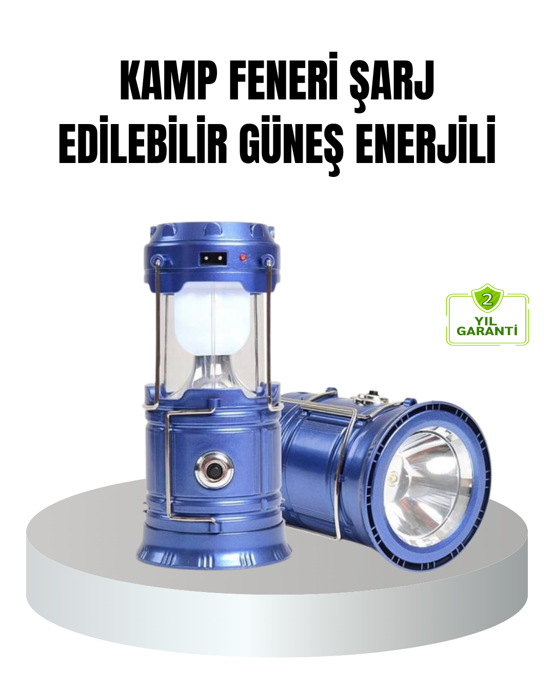 Güneş Enerjili Kamp Lambası Şarjlı Taşınabilir Kompakt Açık Hava 