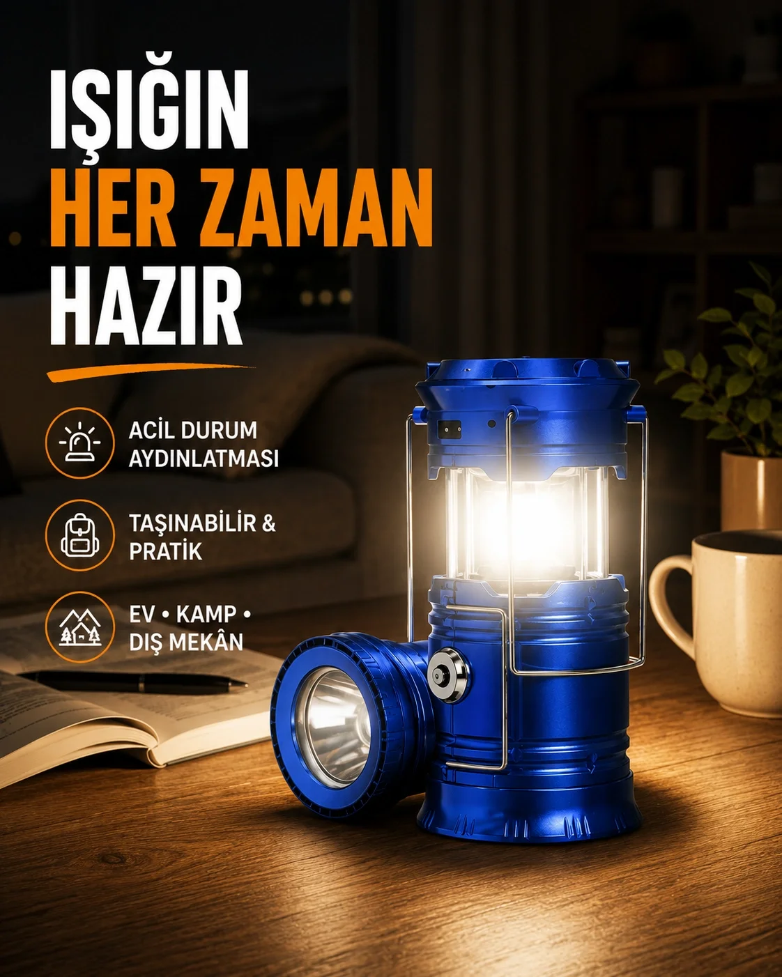 Güneş Enerjili Katlanabilir Kızaklı Kamp Feneri – USB Şarjlı, Çok Yönlü ve Dayanıklı Tasarım Fiyatı, Yorumları ve Özellikleri