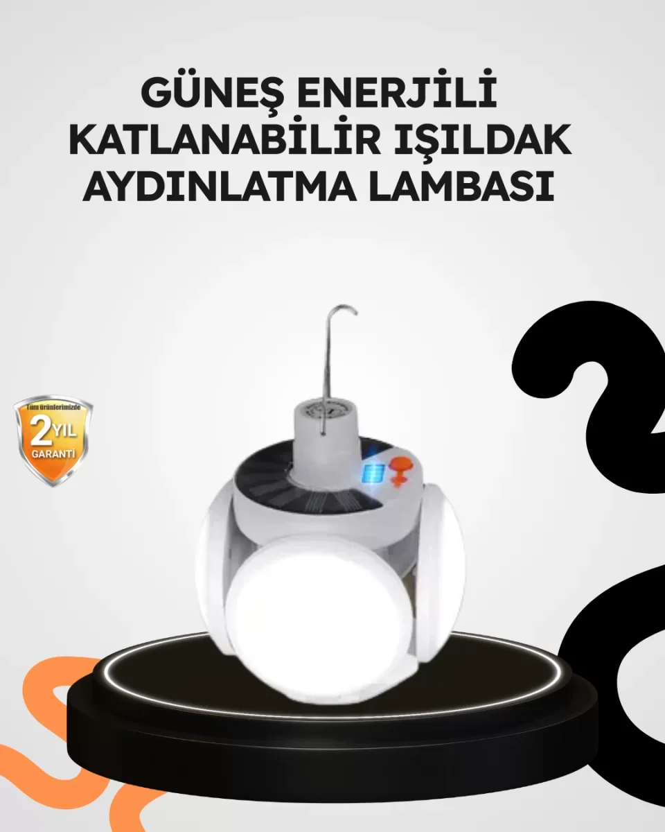 Güneş Enerjili Katlanabilir 5 Kanatlı Solar Bahçe Lambası - Lisin