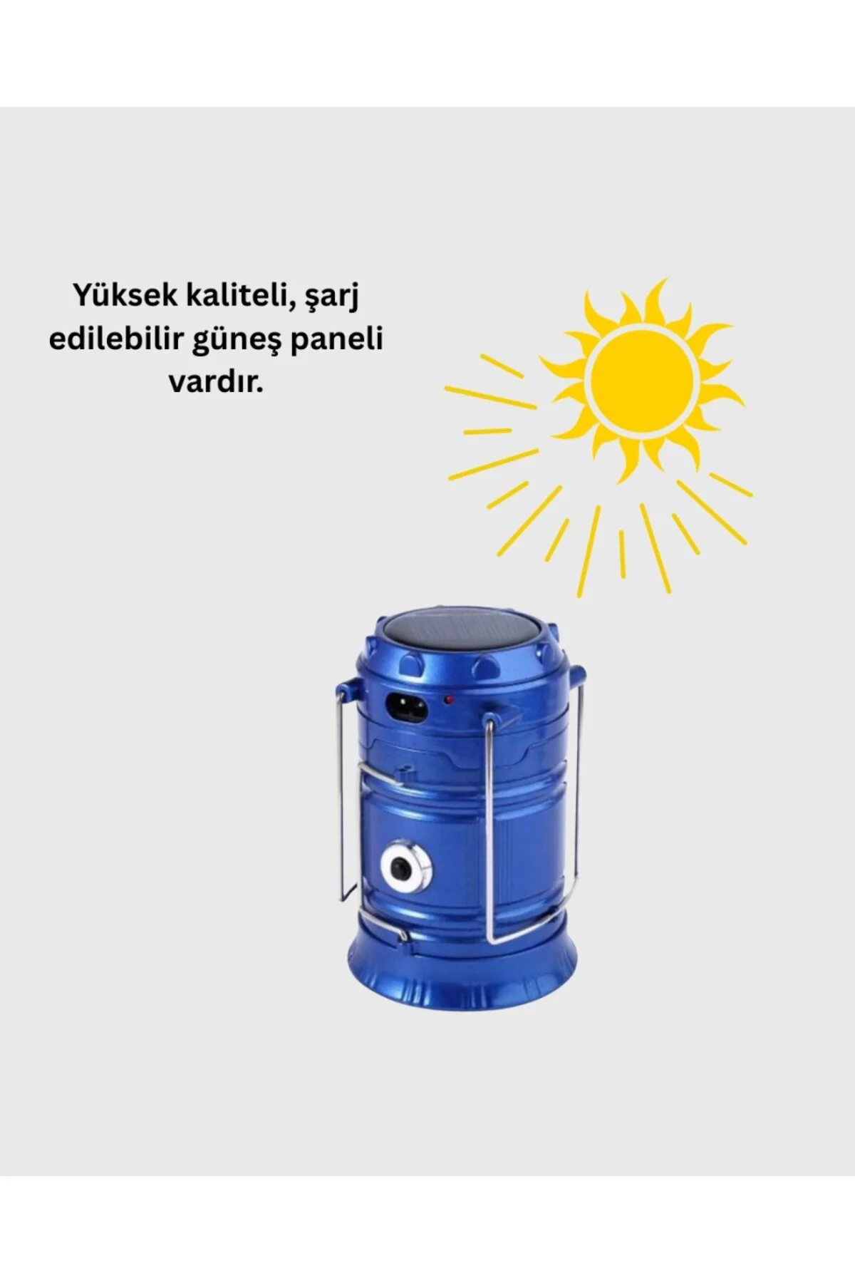 Güneş Enerjili Katlanabilir Kızaklı Kamp Feneri – Usb Şarjlı, Çok