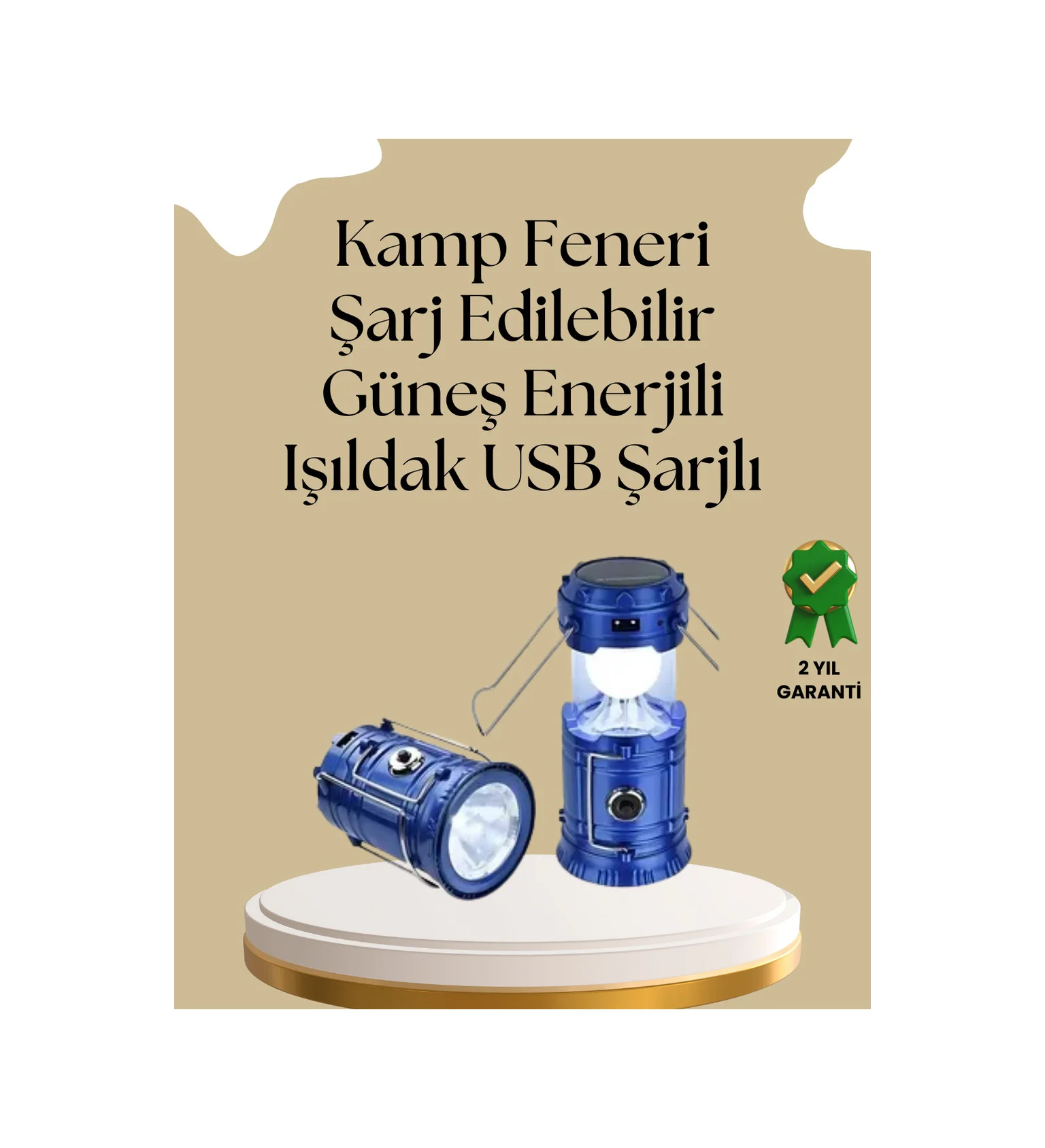 Güneş Enerjili Katlanabilir Kamp Feneri Usb Şarjlı, Hafif Ve Çok 