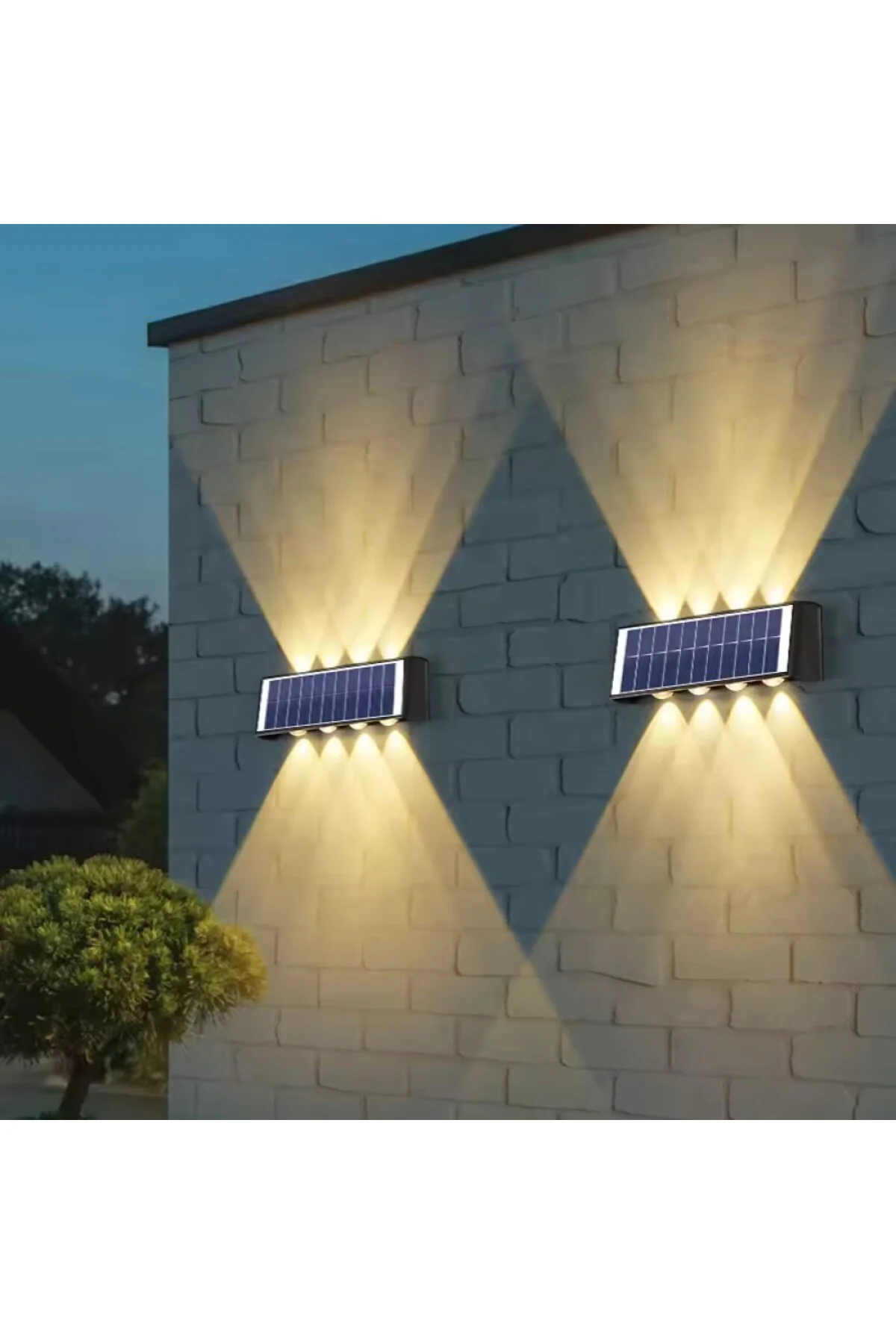 Güneş Enerjili Led Aplik CT-8010 - Solar Enerjili Bahçe Aydınlatm