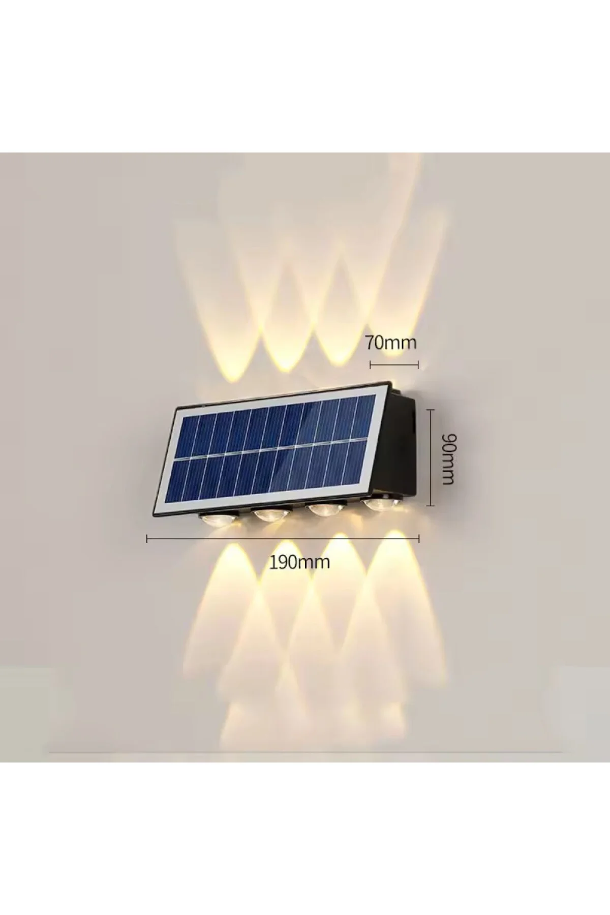Güneş Enerjili Led Aplik CT-8010 - Solar Enerjili Bahçe Aydınlatm