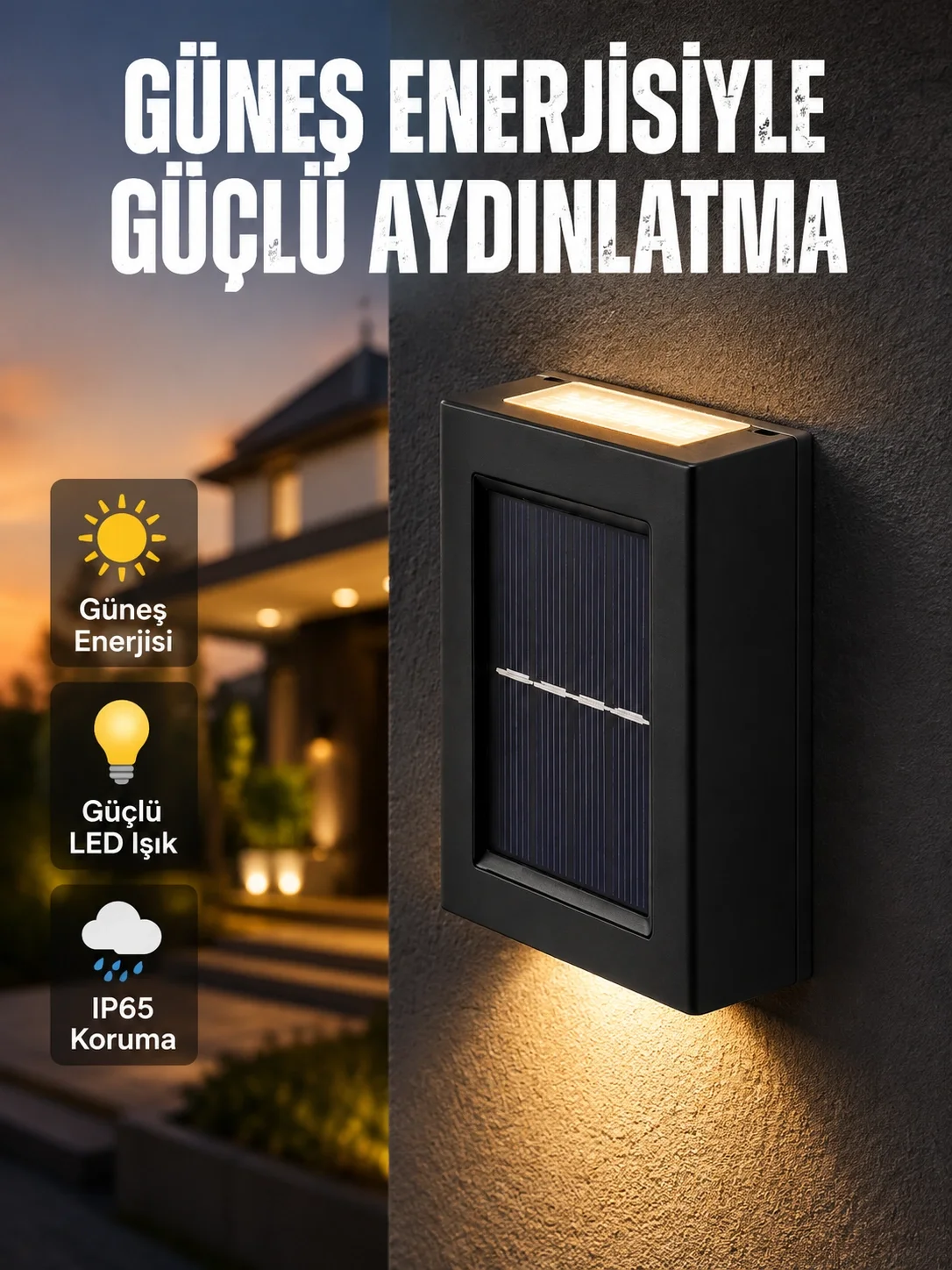 Güneş Enerjili LED Duvar Aydınlatması Yeni Nesil