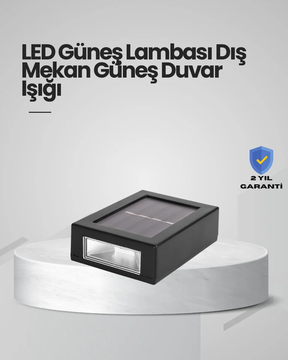 Güneş Enerjili LED Duvar Aydınlatması - IP65 Su Geçirmez Bahçe Işığı