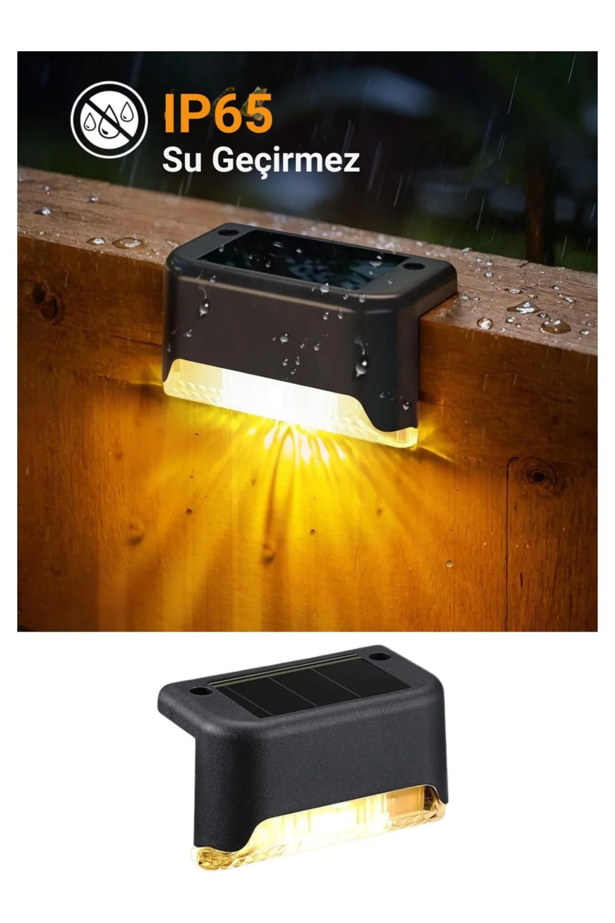 Güneş Enerjili LED Duvar Apliği Sensörlü Bahçe Balkon Merdiven Iş