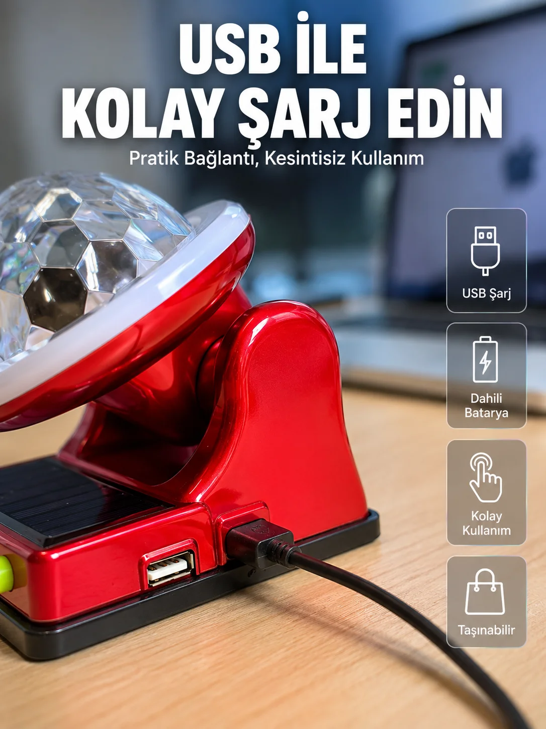 Güneş Enerjili LED Disco Lamba Şarjlı RGB Parti ve Dekoratif Aydınlatma Lambası Fiyatı, Yorumları ve Özellikleri
