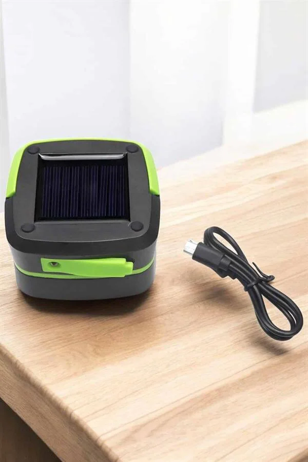 Güneş Enerjili LED Kamp Lambası - Katlanabilir, USB Şarjlı, Dokunmatik Kontrol