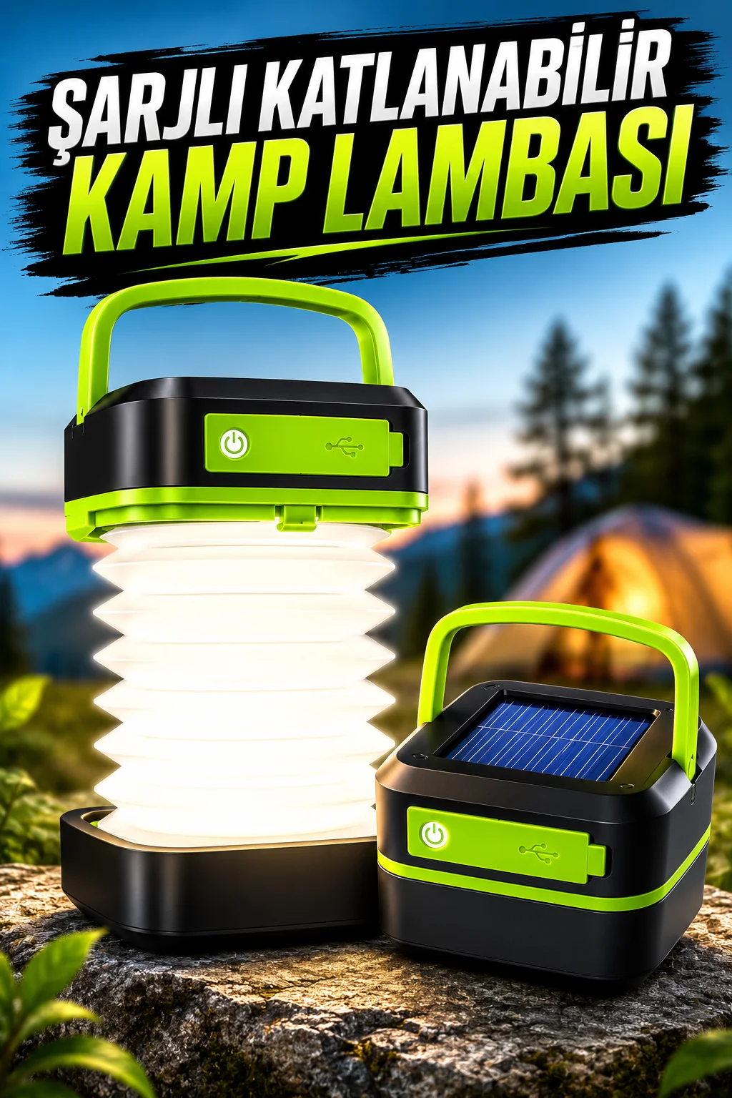 Güneş Enerjili Led Lamba Kamp Lambası Katlanabilir Lamba USB Şarjlı Güneş Enerjili Led Lamba Kamp Lambası Katlanabilir Lamba USB Şarjlı