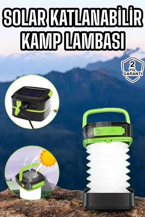 Güneş Enerjili Led Lamba Kamp Lambası Katlanabilir Lamba USB Şarjlı Güneş Enerjili Led Lamba Kamp Lambası Katlanabilir Lamba USB Şarjlı