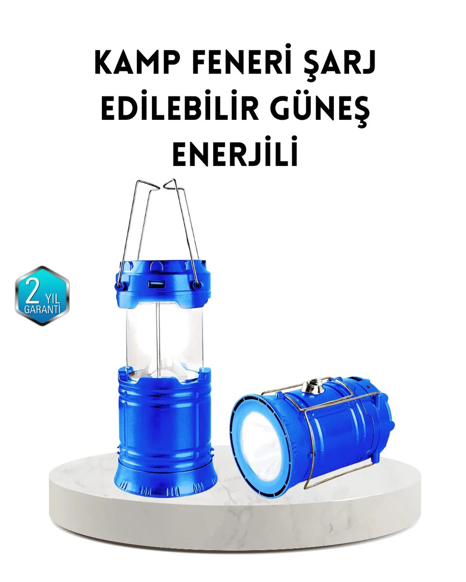 Güneş Enerjili Portatif Kamp Feneri - Hafif, Uzun Ömürlü ve Kızaklı Tasarım