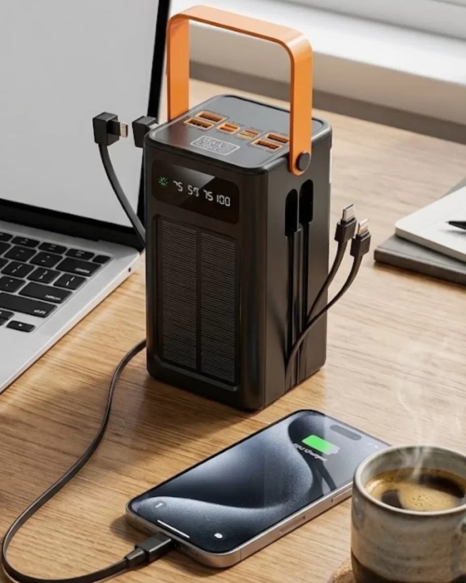 Güneş Enerjili Powerbank - Yüksek Kapasiteli Taşınabilir Şarj Cihazı