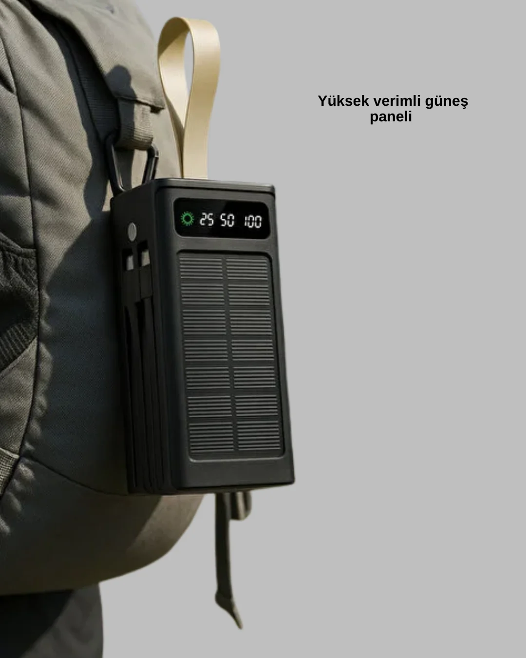 Güneş Enerjili Powerbank Dijital Göstergeli Taşınabilir Güç Kaynağı Yeni Nesil