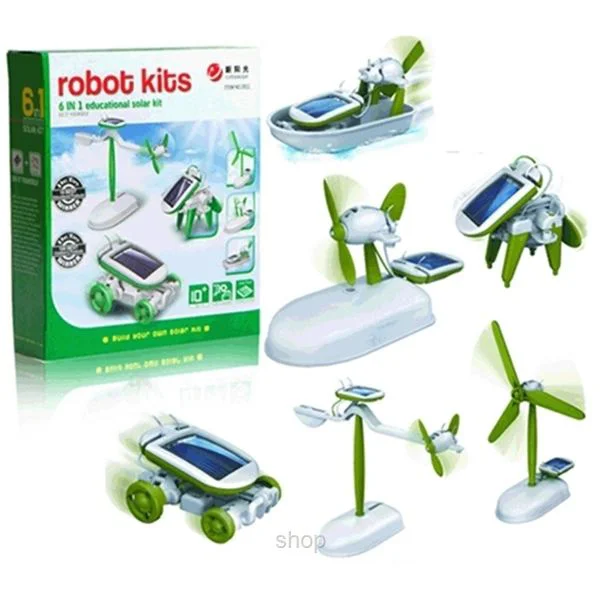 Güneş Enerjili Robot Oluşturma Seti 6'lı - Solar Robot Kiti Güneş Enerjili Robot Oluşturma Seti 6'lı - Solar Robot Kiti