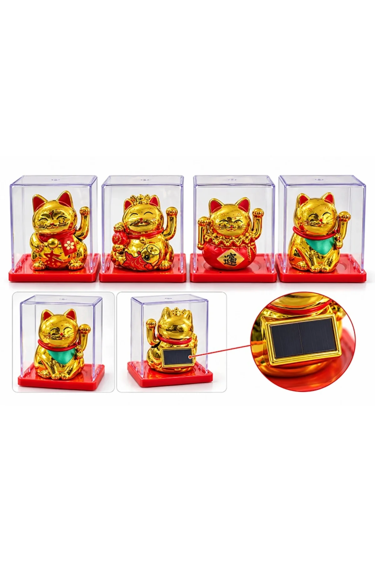 Güneş Enerjili Sallanan Şans Kedisi - Maneki Neko Alk6160 Güneş Enerjili Sallanan Şans Kedisi - Maneki Neko Alk6160