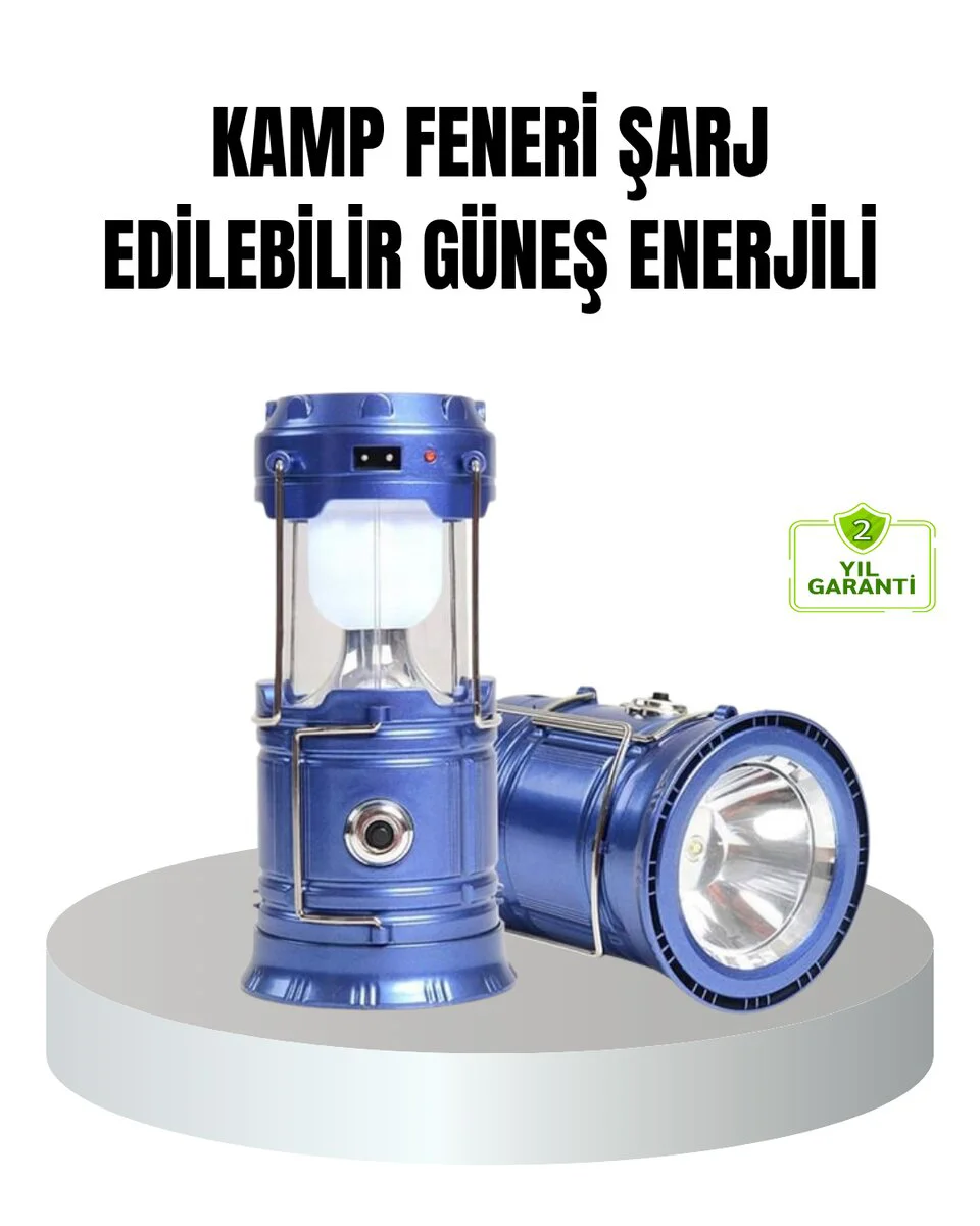 Güneş Enerjili Şarjlı Taşınabilir Kompakt Açık Hava Işığı