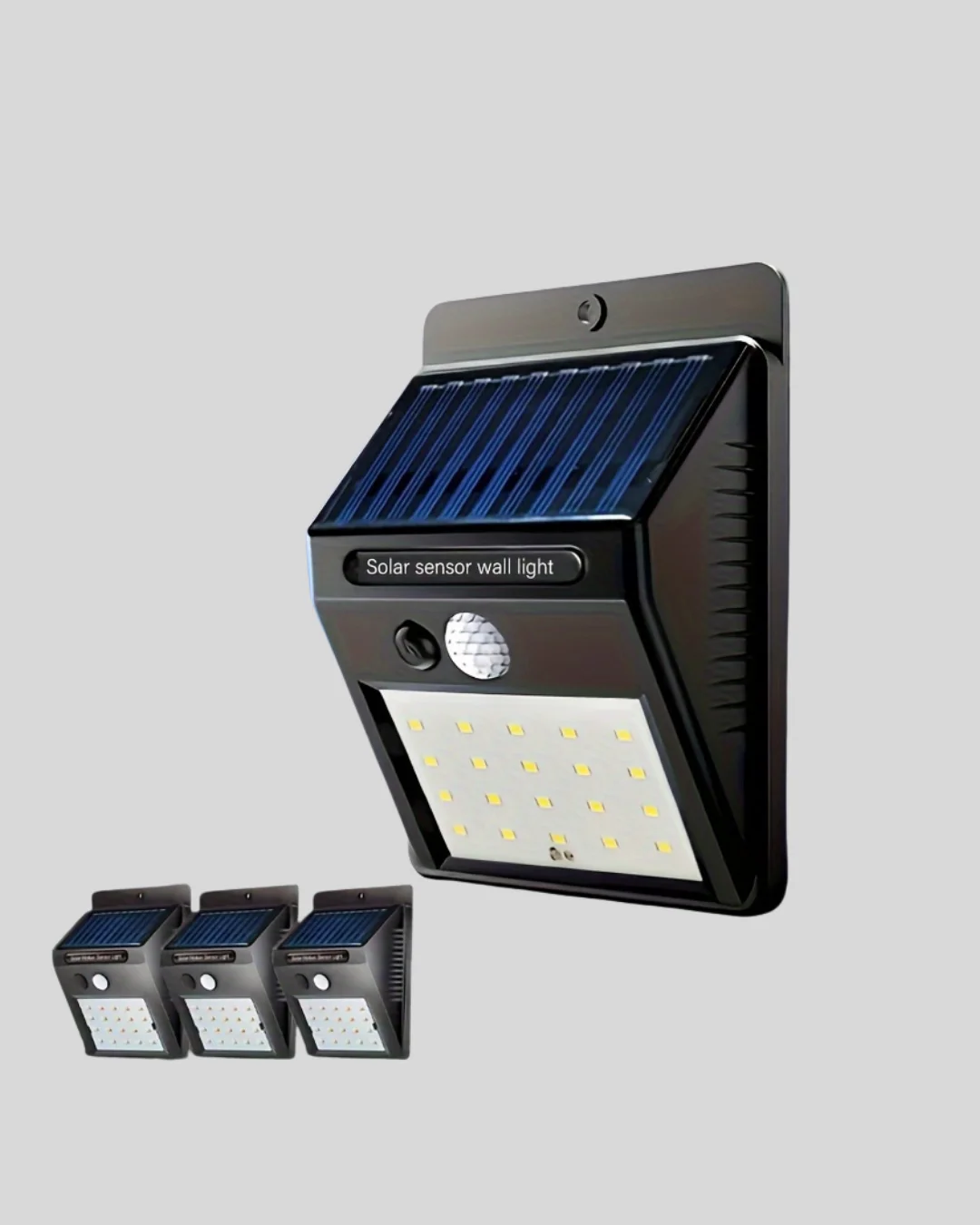 Güneş Enerjili Sensörlü Dış Mekan Duvar Lambası – 3 Modlu, 2200mAh Pil, 120° Algılama