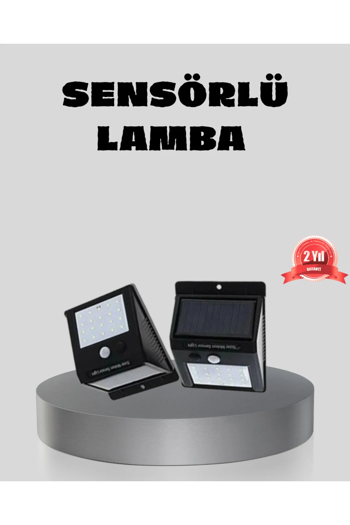 Güneş Enerjili Sensörlü Dış Mekan Duvar Lambası – 3 Modlu, 2200mAh Pil, 120° Algılama